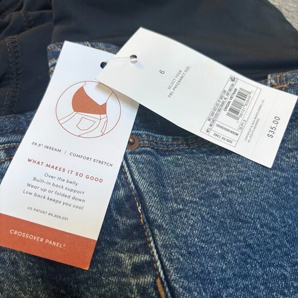 Over The Belly Dark Wash Skinny Maternity Jeans, Size: 6 - Picture 6 of 7